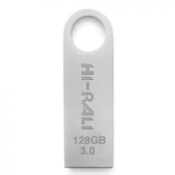 Флеш-накопитель Hi-Rali Shuttle USB 3.0 128GB металевий сріблястий