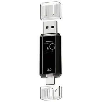 Флеш-накопичувач 2in1 USB 3.0 T&G 009 256ГБ метал чорний
