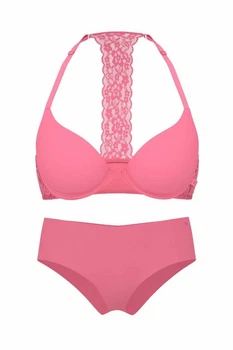 Комплект белья: бюстгальтер push-up и трусики-шортики Victoria's Secret 70C/S Розовый (151535)