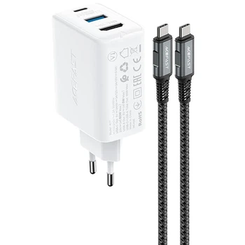 Зарядное устройство Acefast A17 PD65W GaN 1xUSB-A 1xType-C 1xHDMI белый 96,8x31,7x51,9 мм