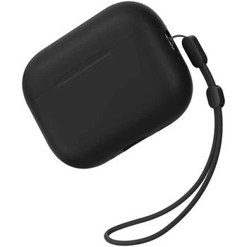 Силиконовый чехол Liquid Silicone для AirPods Pro 3 черный силикон