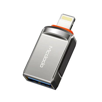 Адаптер McDodo OTG USB-A 3.0 к Lightning для зарядки и передачи данных алюминиевый сплав черный 5В-3А