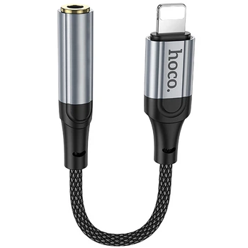 Аудіо кабель Aux HOCO LS36A Fresh 3.5mm to Lightning (0.12m) (Metal gray) (257311)