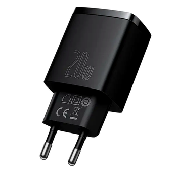 Сетевое зарядное устройство Baseus Compact Quick Charger 20W USB Type-C и USB Type-A для быстрой зарядки смартфонов и планшетов