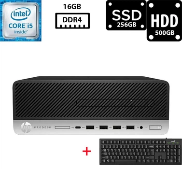 Компьютер Hewlett Packard ProDesk 600 G3 SFF Core i5-6600K 3.50GHz 16GB DDR4 SSD 256GB+HDD 500GB Intel UHD Graphics 530 (PCH600G3i5R16S256H500A) Б/У + Подарок клавиатура Genius Smart KB-100