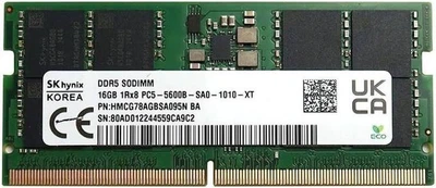 Оперативная память SK hynix 16GB DDR5 5600MHz SO-DIMM для ноутбука (HMCG78AGBSA095N)