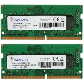 Комплект оперативной памяти для ноутбука ADATA 32GB (2x16GB) DDR4 2666MHz SO-DIMM (AD4S2666716G19-BGN)