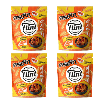 Набор Сухарики 4шт Flint со Вкусом Острого Кимчи и Соусом Сладкий Чили 15g + 60g