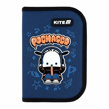 Пенал Kite Pochacco "Почакко" 20.5х14х4 см 1 отделение с 2 отворотами каркасный на молнии синий (PC26-622)