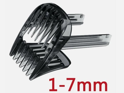 Насадка 1-7 мм на машинку для стрижки совместимая с Philips HC7460/15, HC9450/15, HC9490 HC9452 гребень Черный