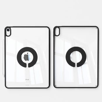Чохол RBP для iPad Pro 2024/2025 13 дюймів із магнітним кільцем M5/M4, високою прозорістю, стійким до вигину, твердим дном, м'яким краєм, портативним слотом для ручки збоку - чорний