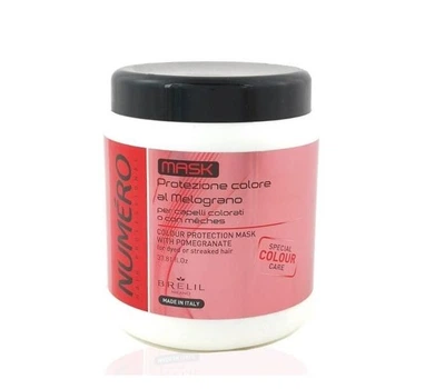Маска для окрашенных и мелированных волос Brelil Numero Hair Professional Защита цвета с экстрактами Граната 1000 мл