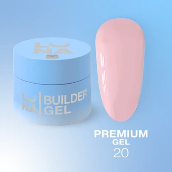 Гель LUNAMoon Premium Gel №20 (Розовый) на 50 мл для укрепления, выравнивания и наращивания ногтей