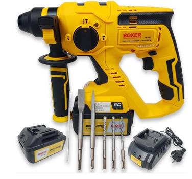 Аккумуляторный перфоратор BOXER SR-082 SDS-Plus, 24В 4.0Ач, 2,1 Дж, 1100 об/мин