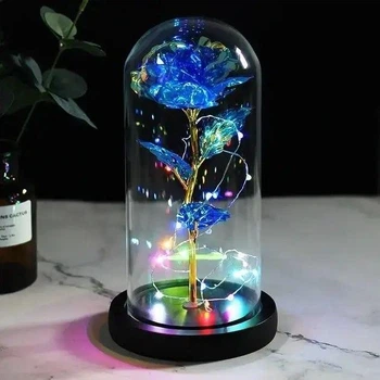 Вечная роза в колбе Love Forever LED