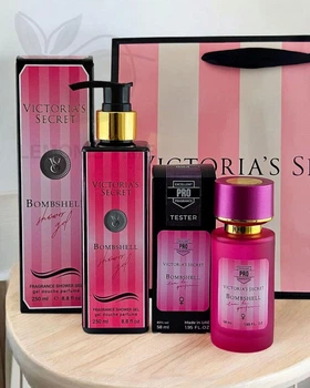 Парфюмированный набор No Brand версия Victoria's Secret Bombshell, ПАРФЮМ - ГЕЛЬ