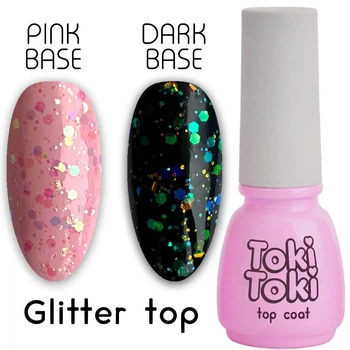 Топ без липкого шару прозорий з блискітками Glitter Toki Toki, 5 мл
