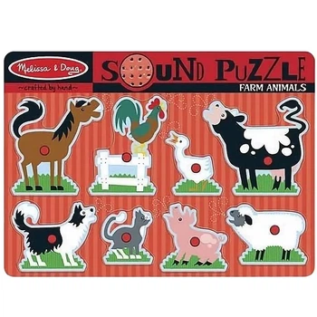 Звуковой пазл "Животные фермы" MelissaandDoug MD726, 30х22х2,5 см