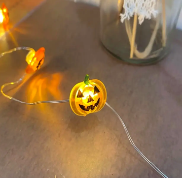 Гирлянда Halloween Pumpkin 20 ламп для украшения интерьера на Хэллоуин с прозрачным проводом