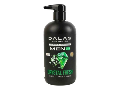 Гель-шампунь для душу DALAS 550мл MEN CRYSTAL FRESH 3в1