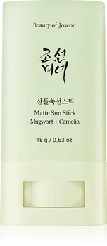Сонцезахисний стік для обличчя BEAUTY OF JOSEON Matte Sun Stick Mugwort + Camelia SPF50+ PA++++ 18 г — матуючий сонцезахисний стік
