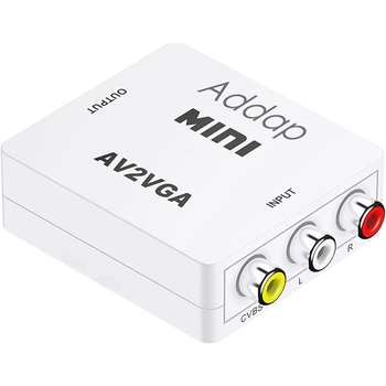 Аналоговий відео конвертер з AV на VGA роз'єм Addap AV2VGA-01 роздільна здатність Full HD 1080P