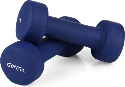 Гантелі для фітнесу неопренові Gymtek G-66545 2 х 2 кг Темно-сині (5907766665458)