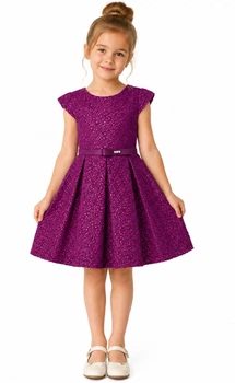 Нарядное платье для девочки с коротким рукавом Pink 5290 рост 98 фиолетовый