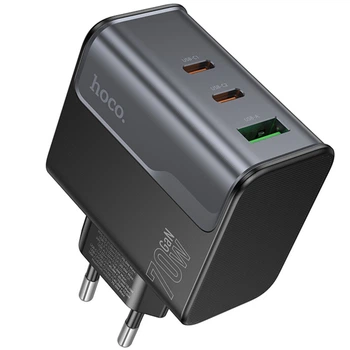 СЗУ Hoco CS75A Star Speed PD70W+QC3.0 (1USB-A/2C) Midnight black