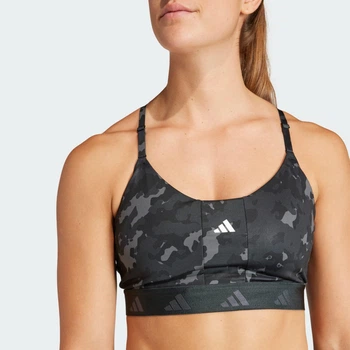 Топ Adidas Aeroreact Training Light-Support Techfit bra HZ1548 grey camo XS