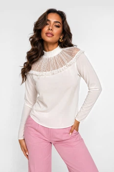 Кофта женская однотонная белого цвета Fashion размер 42-44 (217179)