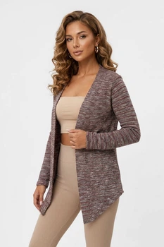Кофта жіноча бежевого кольору з принтом Fashion розмір 42-44 (217117)