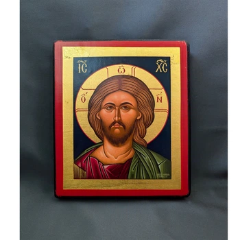Греческая Писаная икона Спасителя Иисуа Христа 15×19 см