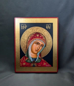 Писаная греческая икона Божией Матери 15×19 см