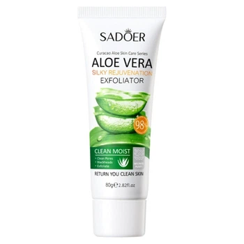 Эксфолиатор для лица с экстрактом алоэ вера Sadoer Aloe Vera Silky Rejuvenation Exfoliator, 80 мл
