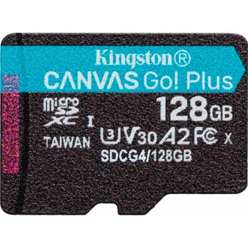 Карта памяти Kingston 128GB microSDXC сlass 10 UHS-I U3 V30 A2 Canvas Go Plus G4