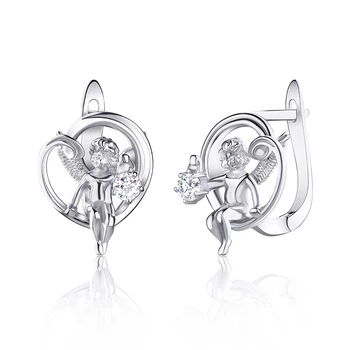 Серебряные серьги «Angel Heart»