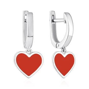 Срібні сережки «Love Red»