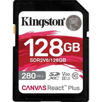 Карта памяти Kingston 128GB SDXC class 10 UHS-II U3 Canvas React Plus