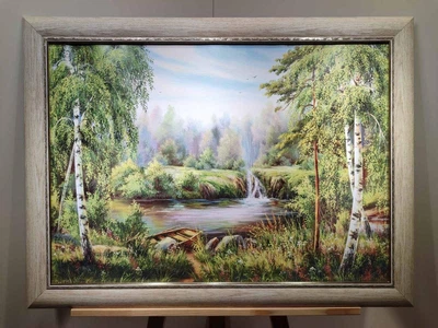 Картина природы Прогулка лесом в багетной раме 50х70 см. №409