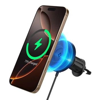 Беспроводная автомобильная зарядка Spigen OneTap Pro 4 MagSafe Car Mount Charger Black Wireless / AirVent Hook (ACP08543)