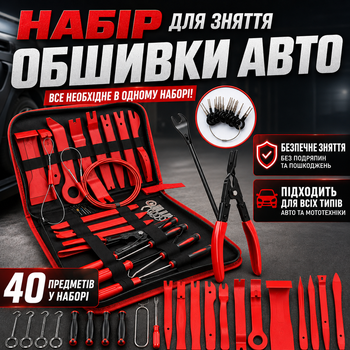 Набір інструментів для розбирання салону автомобіля набір для зняття обшивки 40 в 1