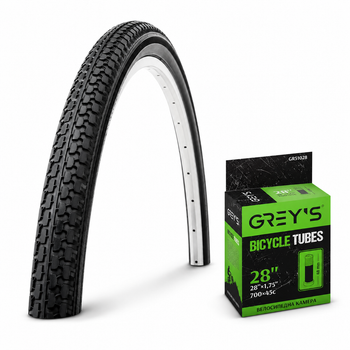 Комплект покришка Deli Tire 28×1.75 + камера Grey's 28×1.75 AV 48 мм для велосипеда 28"