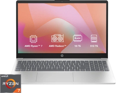 Ноутбук HP Laptop 15-fc0330ua (DM8B6EA) Moonlight Blue / 15.6" IPS / AMD Ryzen 7 7730U / RAM 16 ГБ / SSD 512 ГБ / Подсветка клавиатуры