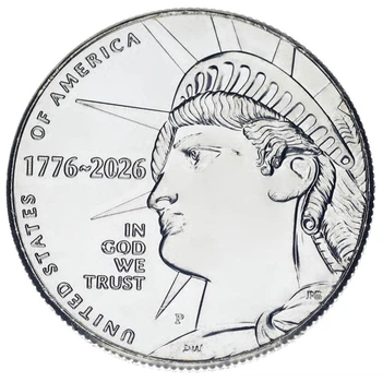Монета США 50 центів 2026 UNC P 250 років незалежності США - Статуя Свободи (1776-2026)