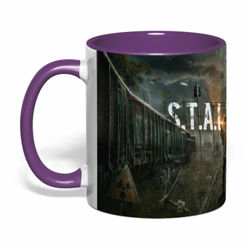 Чашка с печатью "Stalker 2" №2 (цвет фиолетовый) (44275)