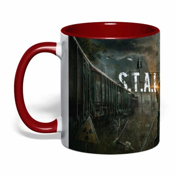 Чашка с печатью "Stalker 2" №2 (цвет бордовый) (44585)
