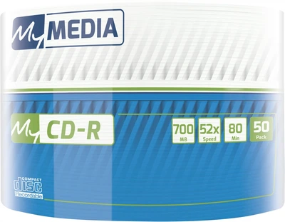 Диски CD-R MyMedia (69201) 700 МБ 52× Matt Silver (50 шт. в шпинделе), Silver(DL_D72F031E0929)