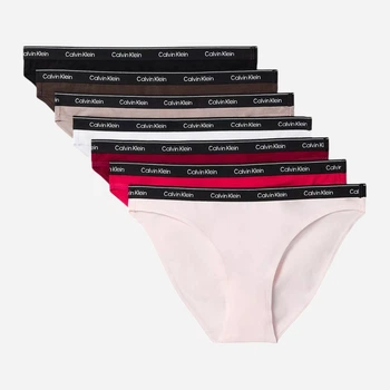 Набор трусиков слипов женских хлопковых Calvin Klein QD5320-SR3(Rose Multi) S 7 шт Базовый микс (14056433057)