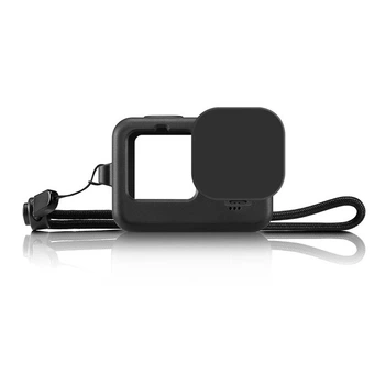 Силиконовый чехол с колпачком для GoPro 12/11/10/9 с ремешком для защиты камеры и линзы (9E4BB5F111D8)